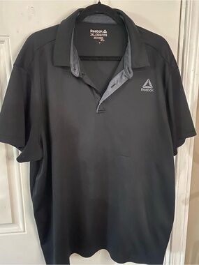 Reebok Men's Black Polo grey trim.  Size 3X